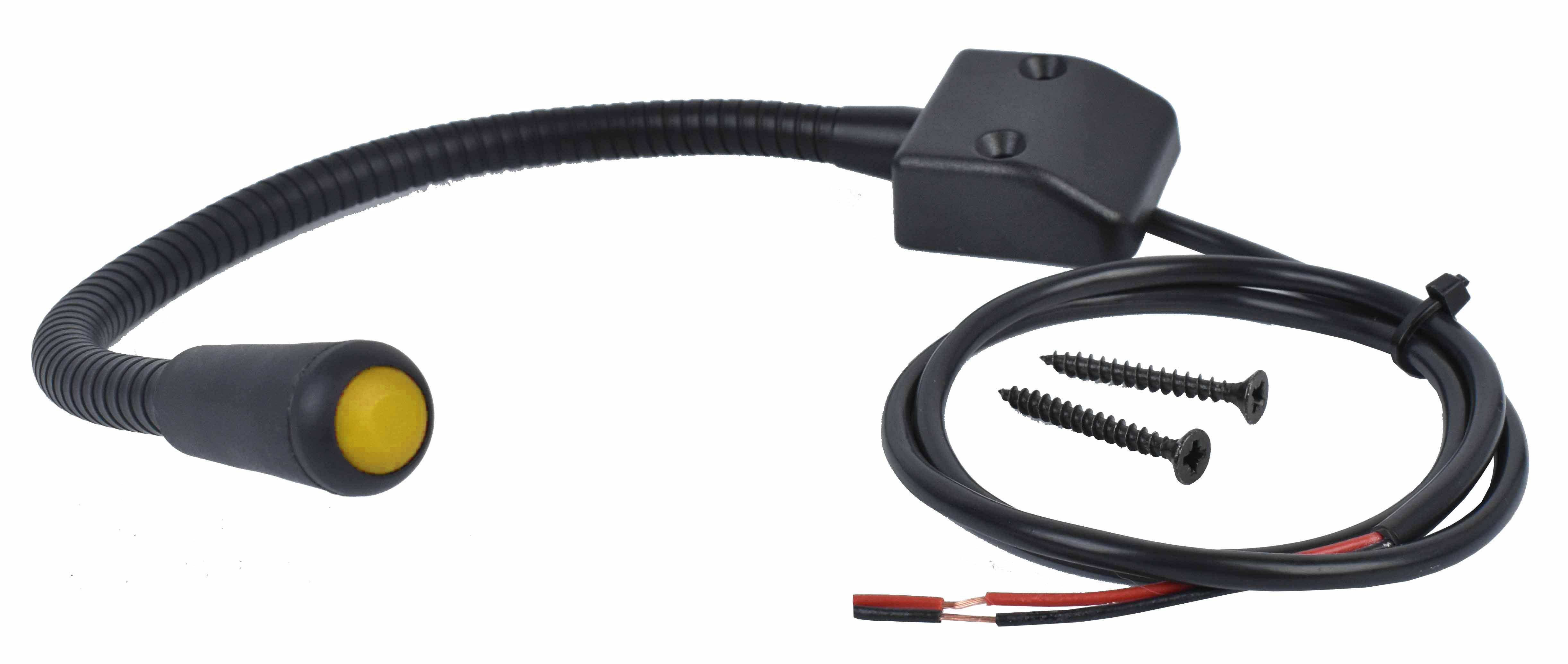 Flexible, normally open siren activation button